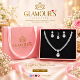 Elegance & Luxury Radiant Crystal Teardrop Necklace & Earrings Gift Set