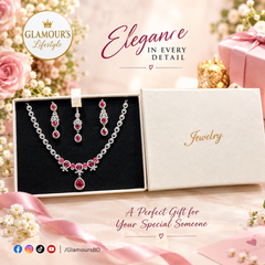 Elegance Radiant Crystal Teardrop Necklace & Earring Set