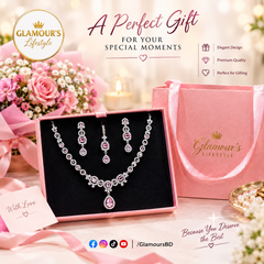 Elegance Radiant Crystal Teardrop Necklace & Earring Set