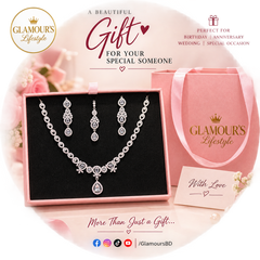 Elegance Radiant Crystal Teardrop Necklace & Earring Set