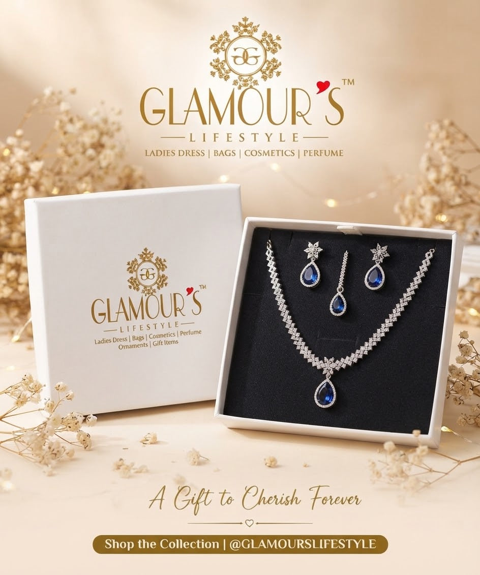 Elegance & Luxury Radiant Crystal Teardrop Necklace & Earrings Gift Set