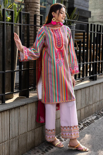 Dubai Silk Threepiece Rainbow colour