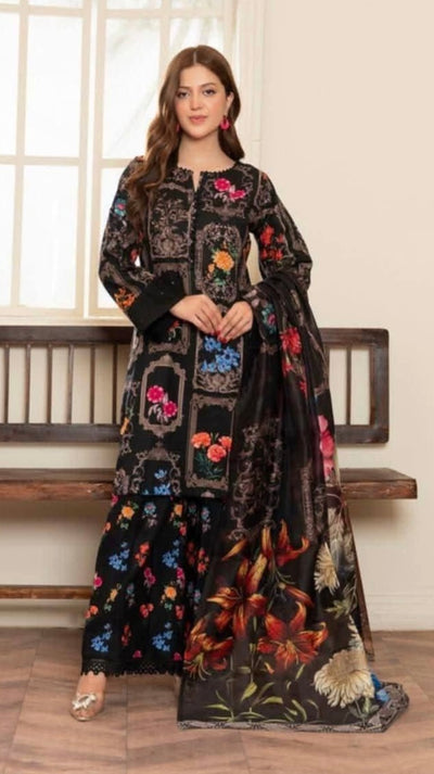 Dubai Silk Printed Threepiece