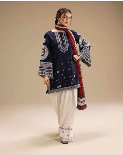 Dubai Silk Premium Printed Threepiece