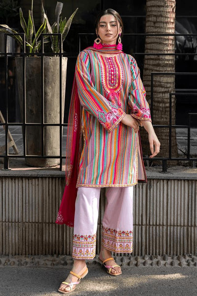 Dubai Silk Threepiece Rainbow colour